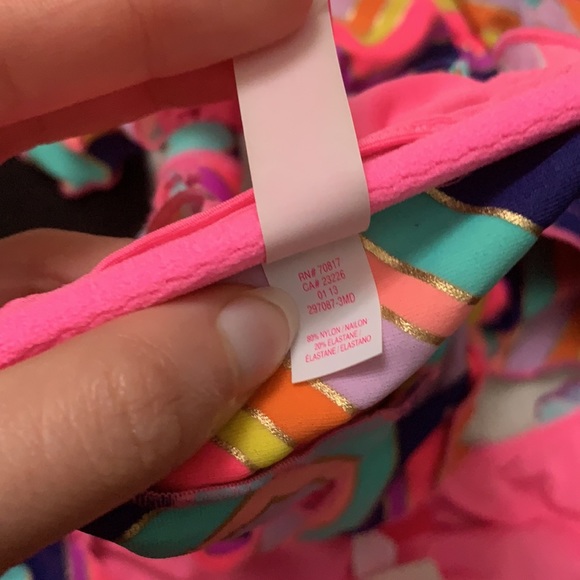 Victorias Secret Rainbow Zigzag Lettuce Hem Bikini, Medium top, small bottom - Picture 7 of 14